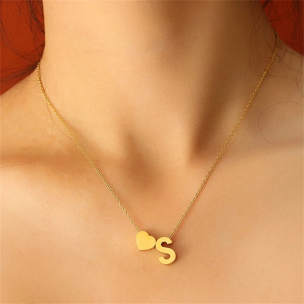 Dainty Heart Initial Choker Necklace™